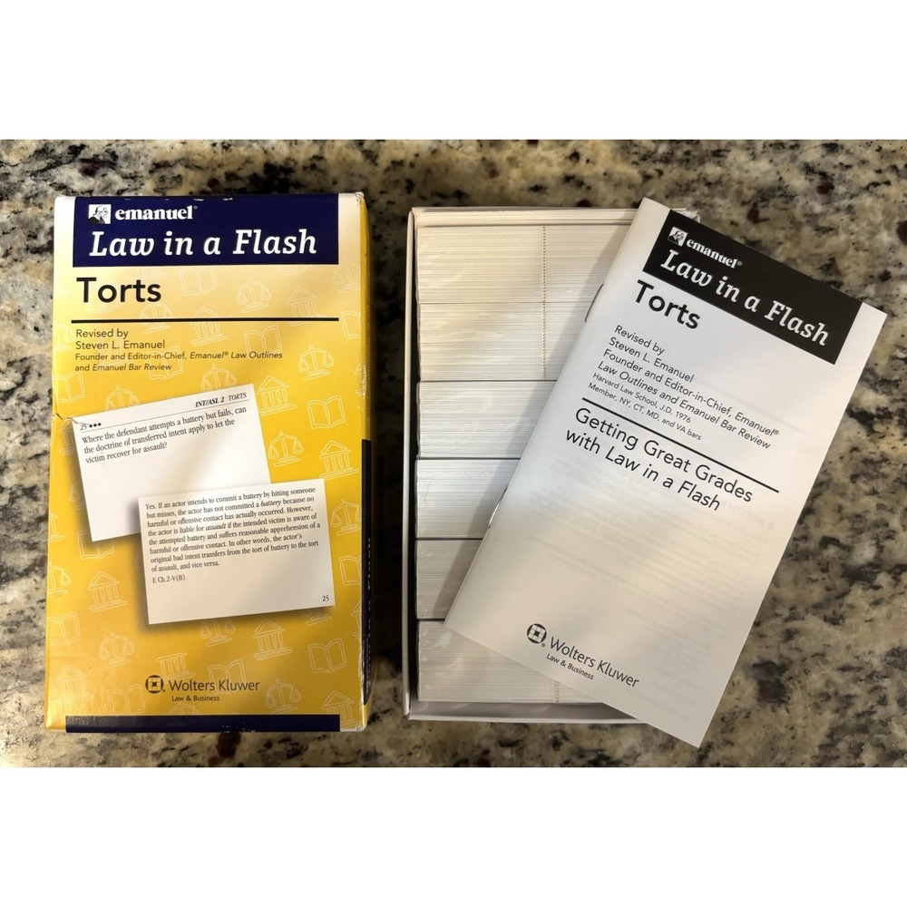 Emanuel Law in a Flash : Torts by Steven L. Emanuel NEW SEALED CARDS